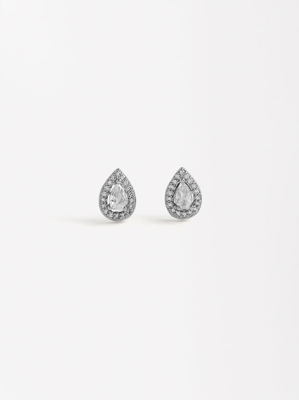 Teardrop Earrings With Zirconias