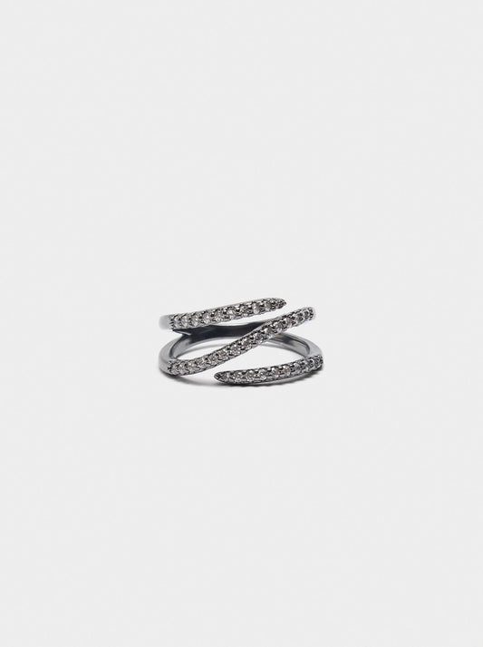 Triple Effect Ring With Zirconias