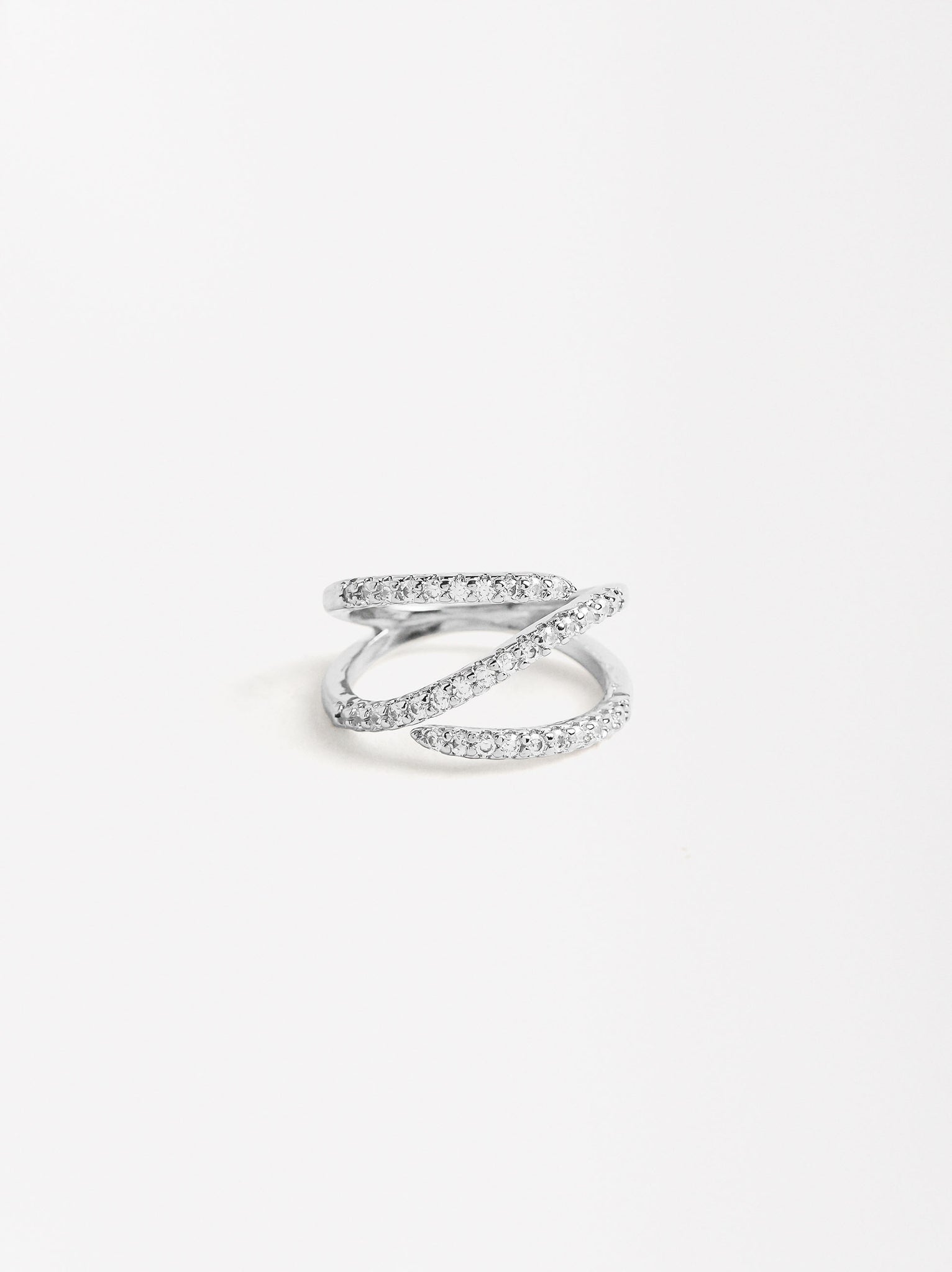 Triple Effect Ring With Zirconias