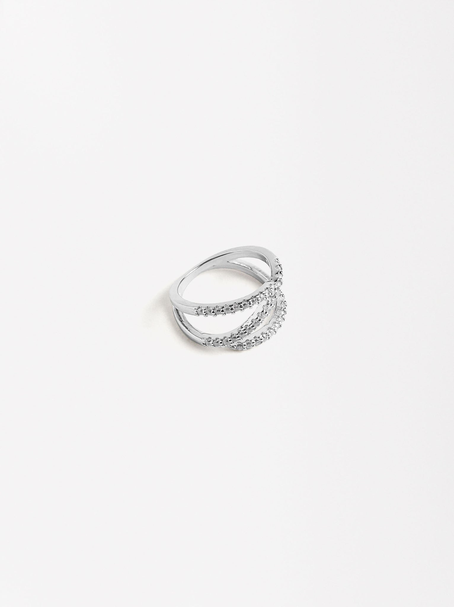 Triple Effect Ring With Zirconias