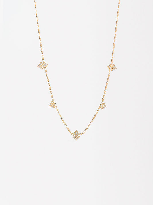 Short Necklace With Zircons