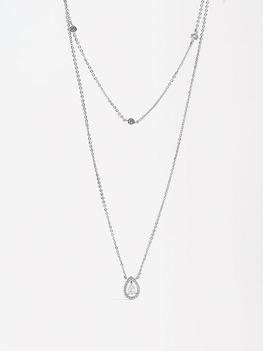 Double Long Necklace With Zirconias