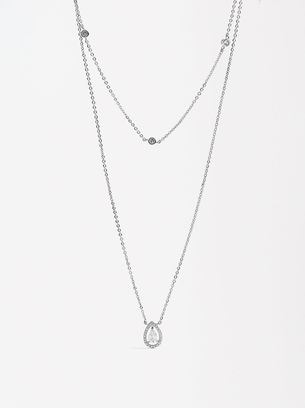 Double Long Necklace With Zirconias