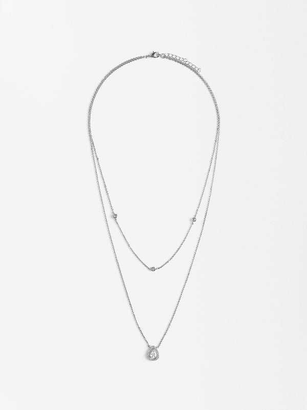 Double Long Necklace With Zirconias