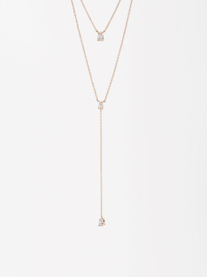 Double Necklace With Zirconia