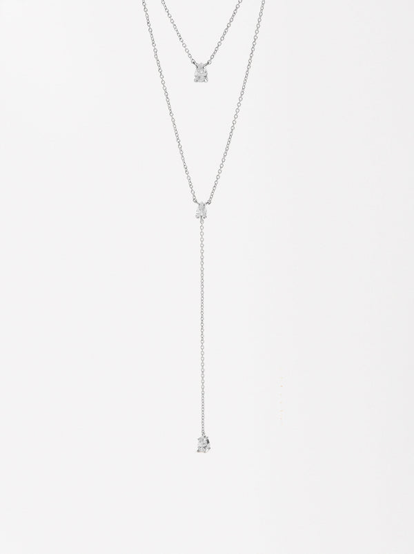 Double Necklace With Zirconia