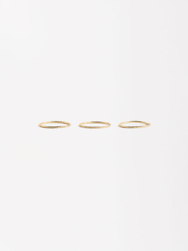 Set Of Hammered Effect Rings