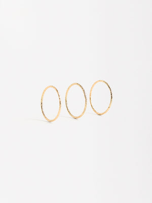 Set Of Hammered Effect Rings