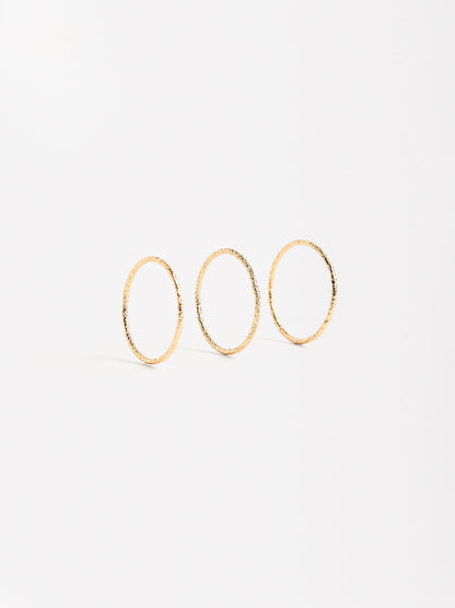 Set Of Hammered Effect Rings