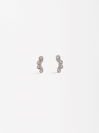 Short Earrings With Zirconia