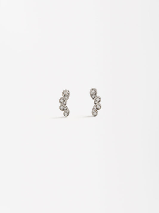 Short Earrings With Zirconia