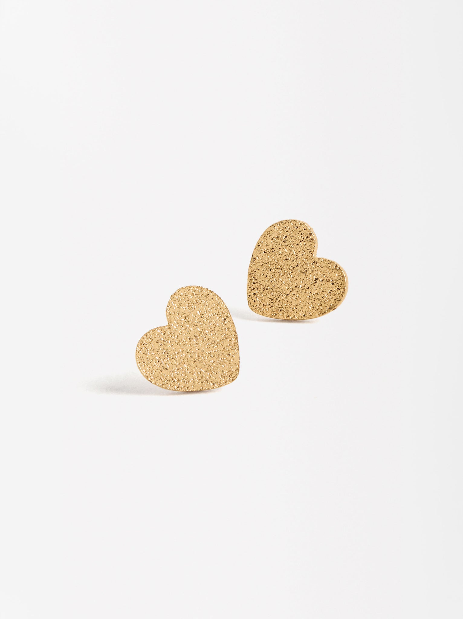 Heart Hammered Effect Earrings