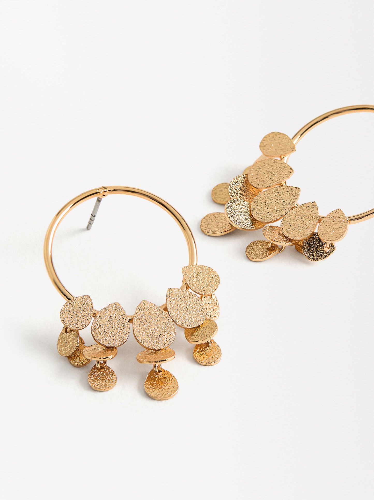 Medium Hoops With Hammered Effect