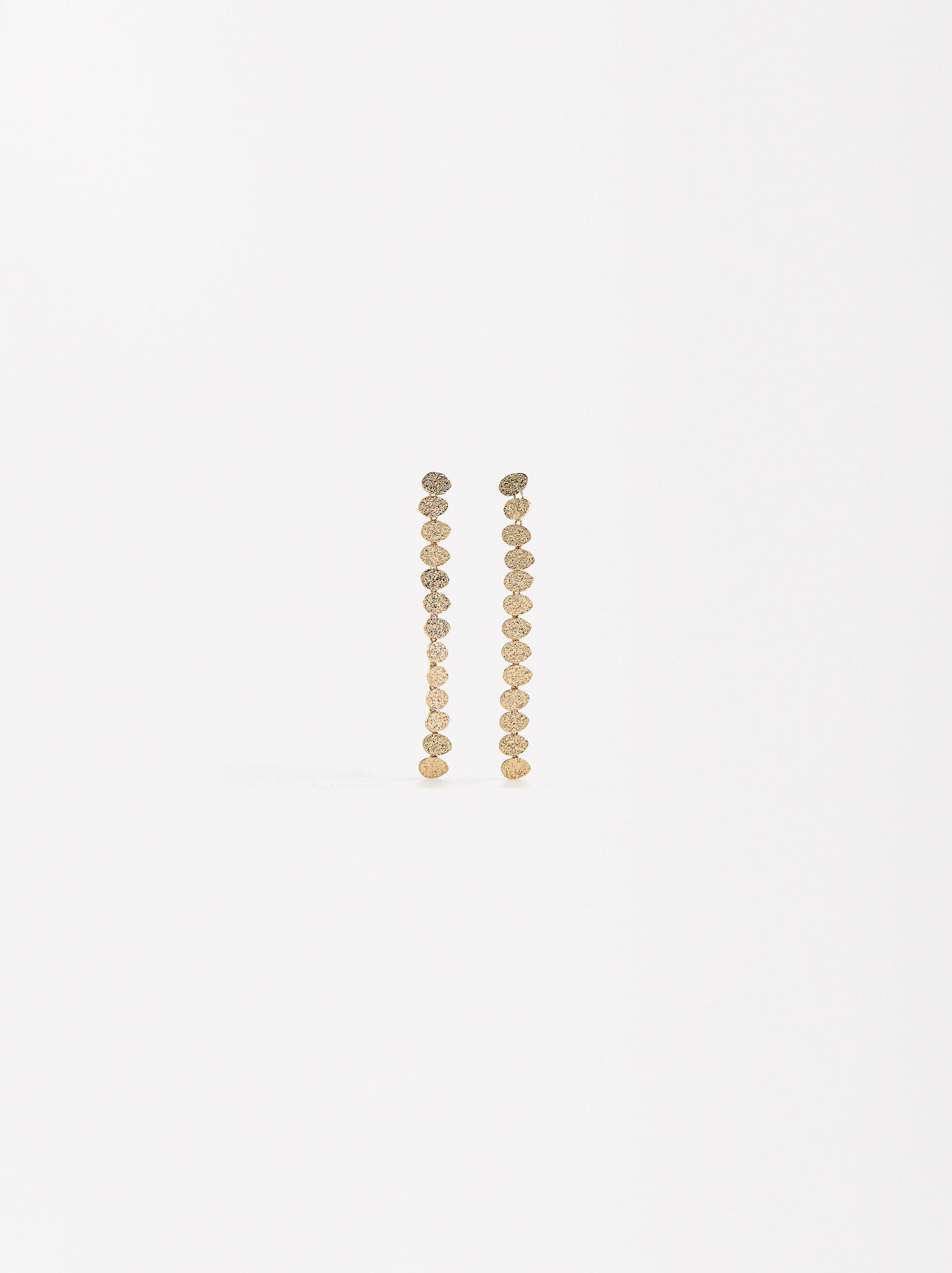 Long Hammered Effect Earrings