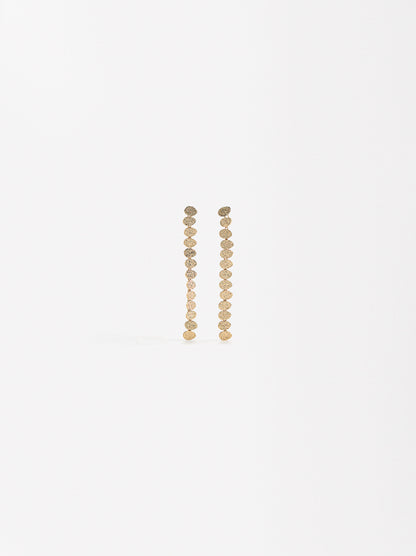 Long Hammered Effect Earrings