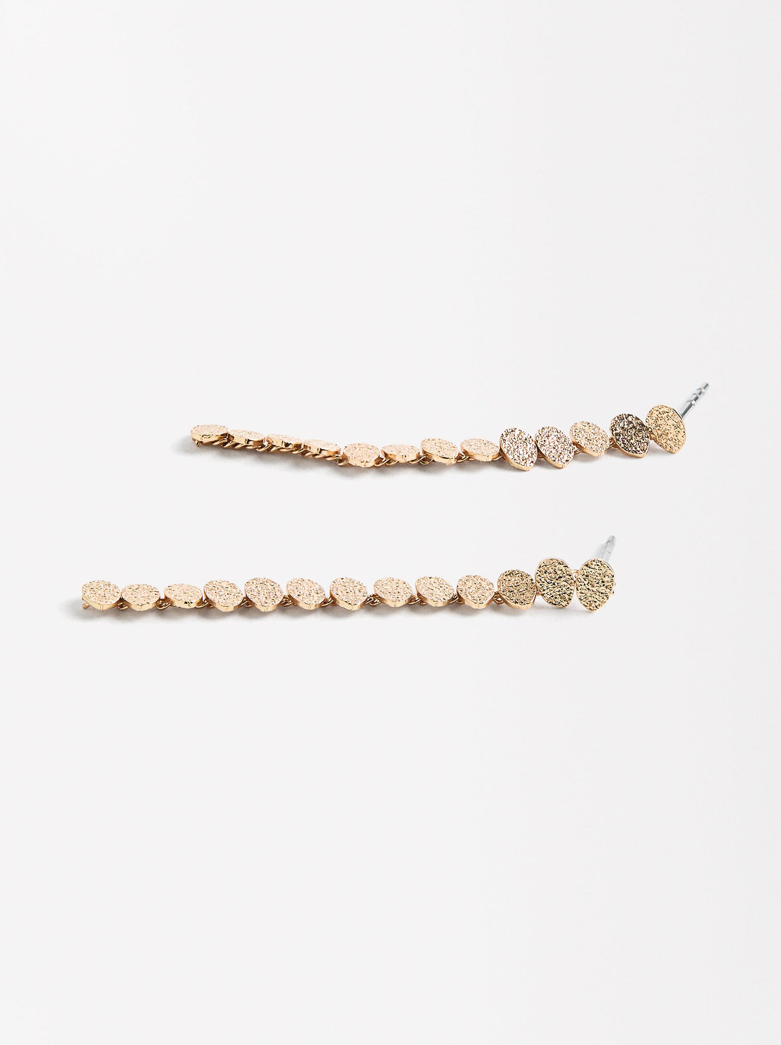 Long Hammered Effect Earrings