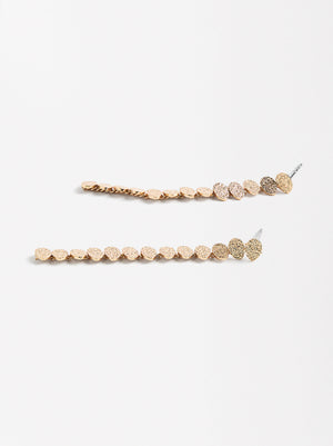 Long Hammered Effect Earrings