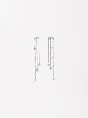 Long Multi-Chain Earrings With Zirconias