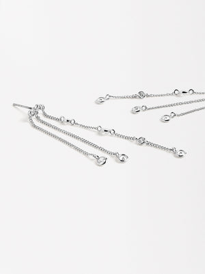 Long Multi-Chain Earrings With Zirconias