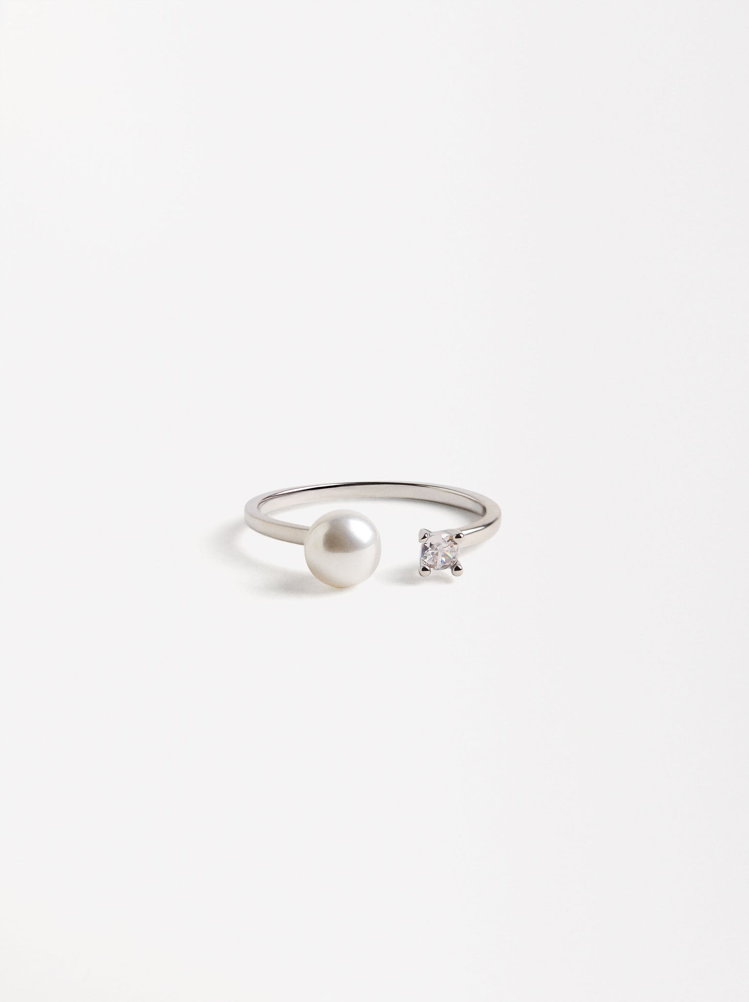 Open Ring With Freshwater Pearl