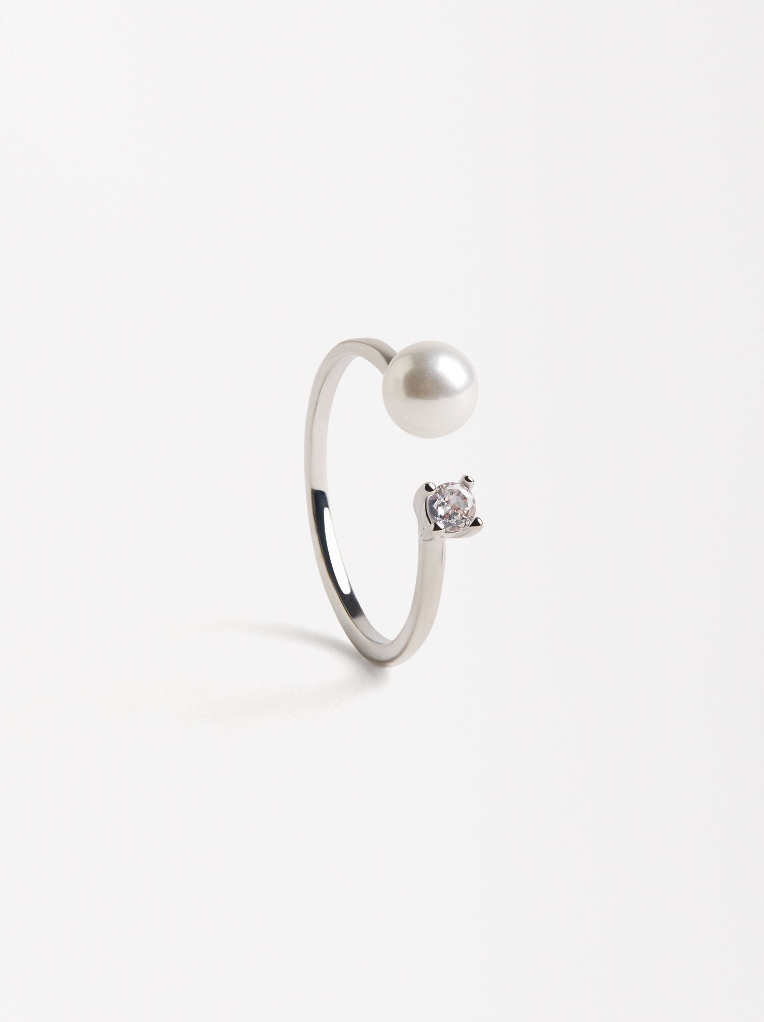 Open Ring With Freshwater Pearl
