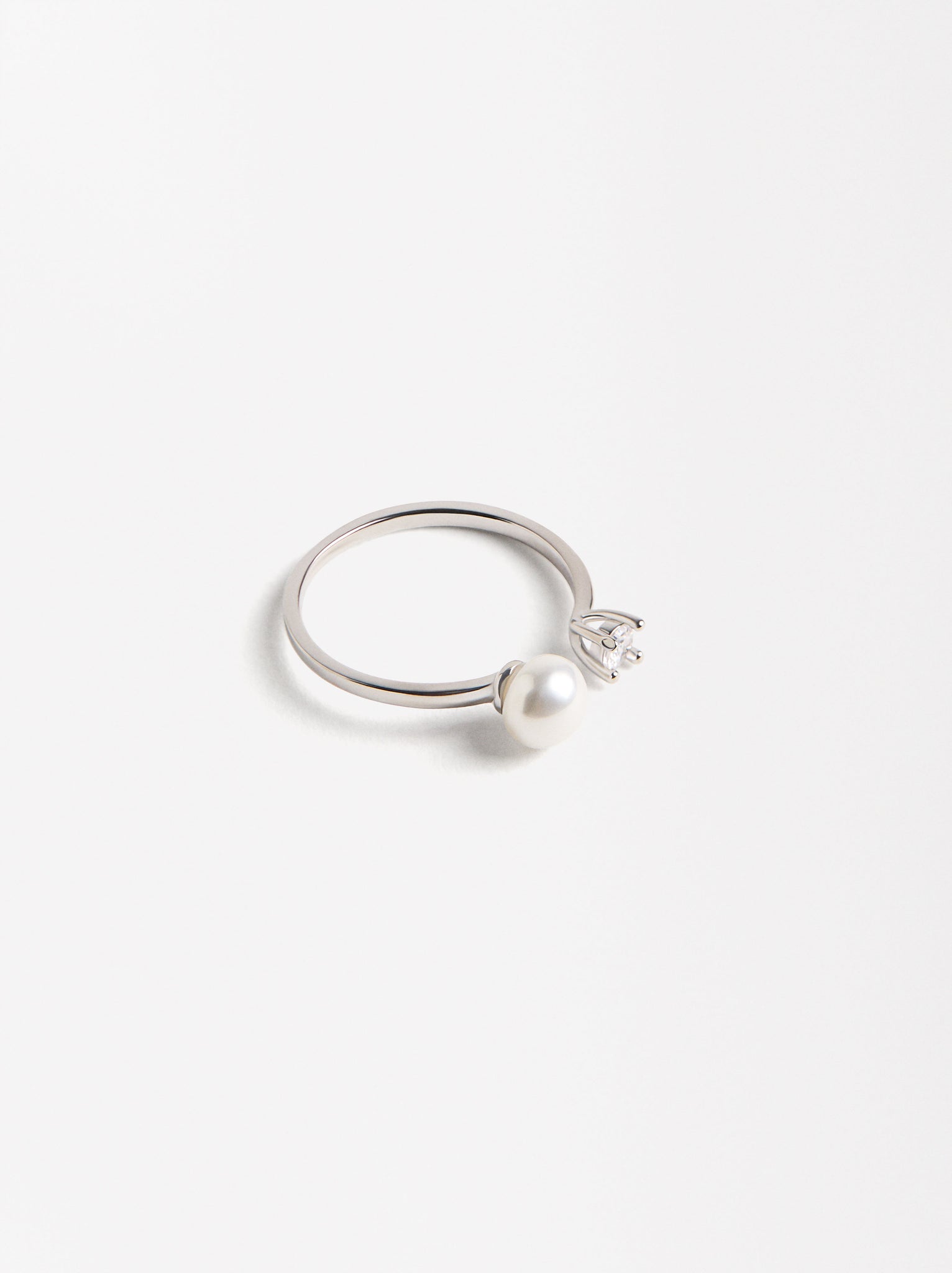 Open Ring With Freshwater Pearl