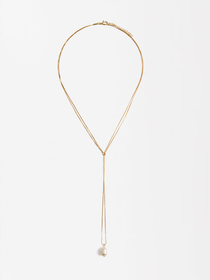Long Necklace With Freshwater Pearl