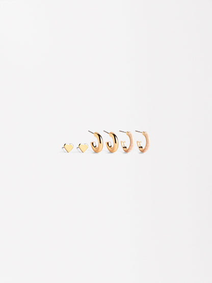 Set Of Earrings With Enamel