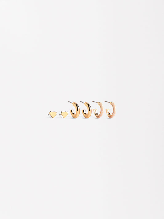 Set Of Earrings With Enamel