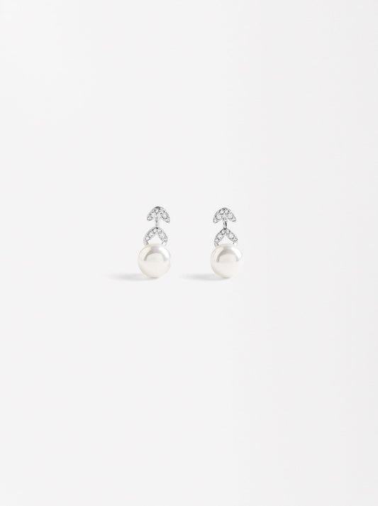 Leaf Earrings With Zirconia