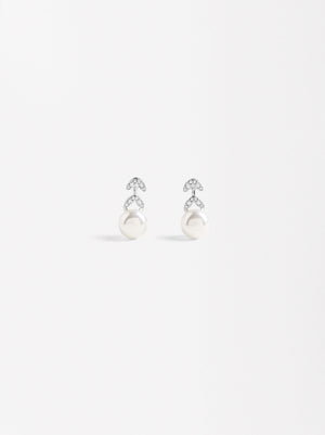 Leaf Earrings With Zirconia