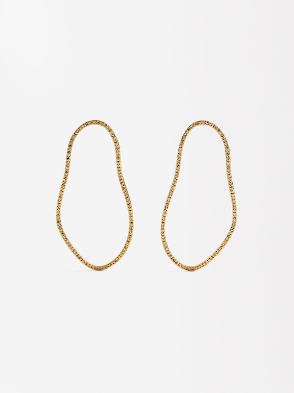 Irregular Earrings With Zirconias