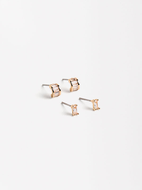 Zirconia Earring Set