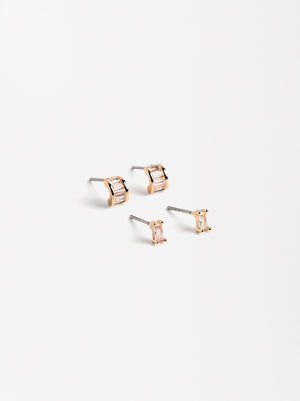 Zirconia Earring Set