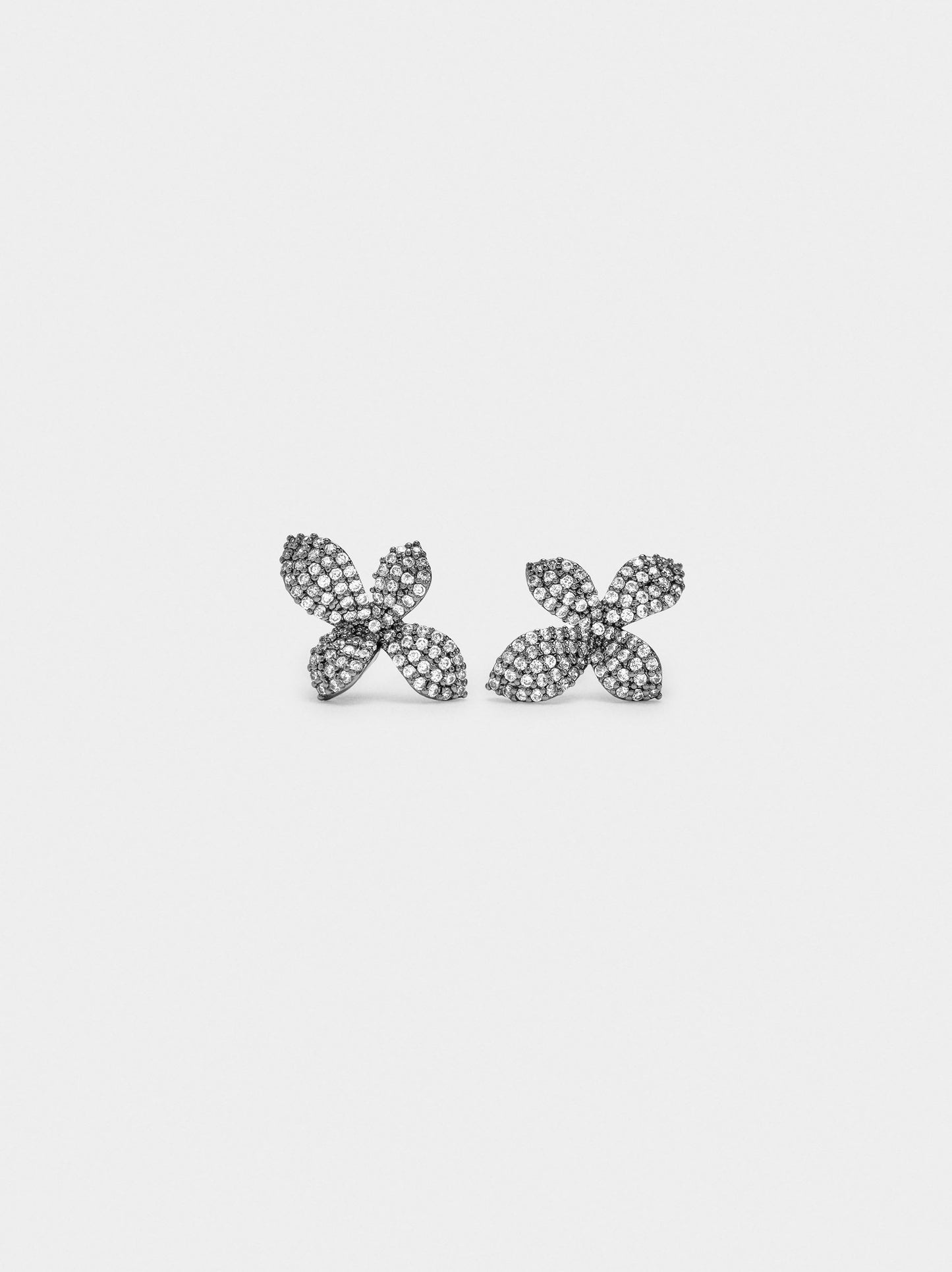 Flower Earrings With Zirconia