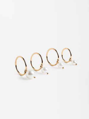 Set Of Rings With Pearl