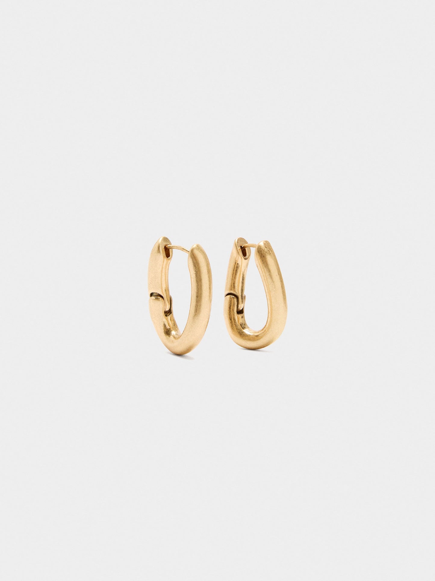 Golden Oval Hoop Earrings