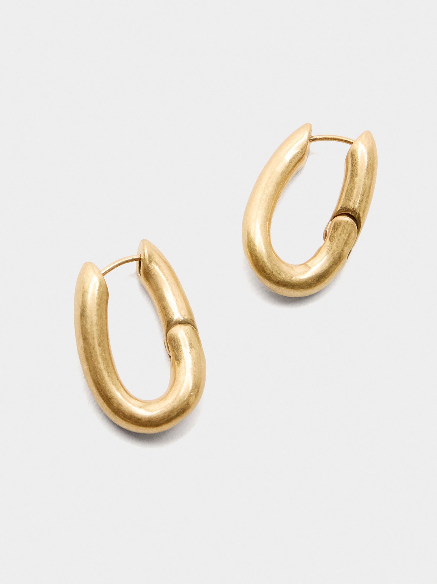 Golden Oval Hoop Earrings