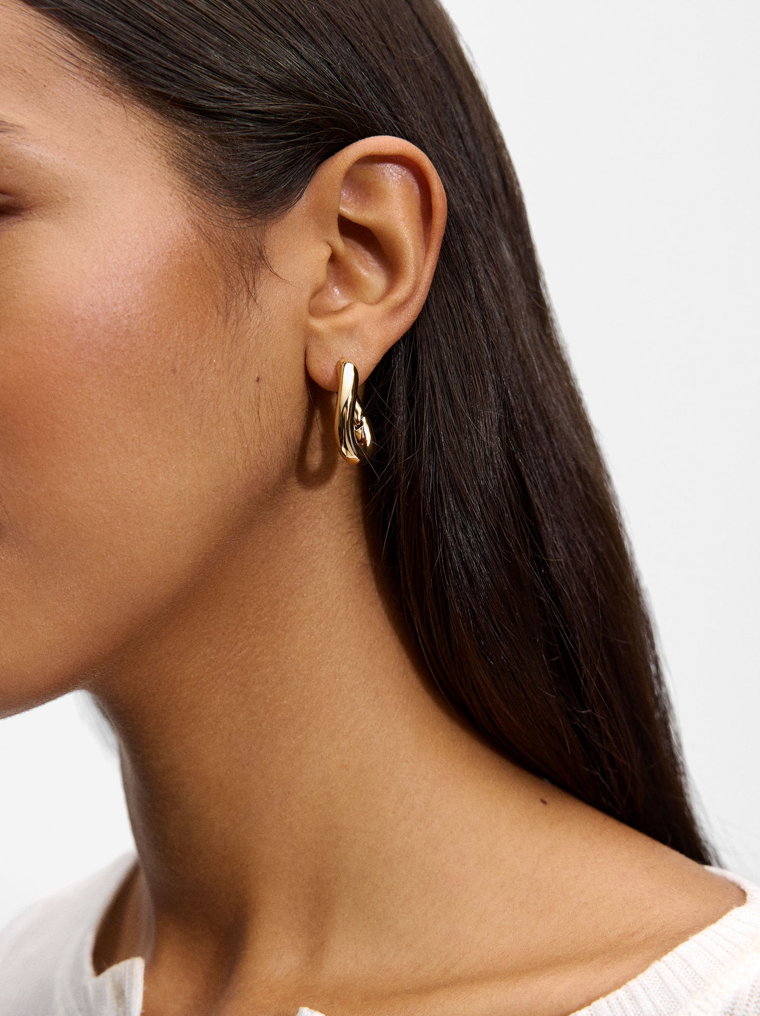 Oval Gold Hoop Earrings