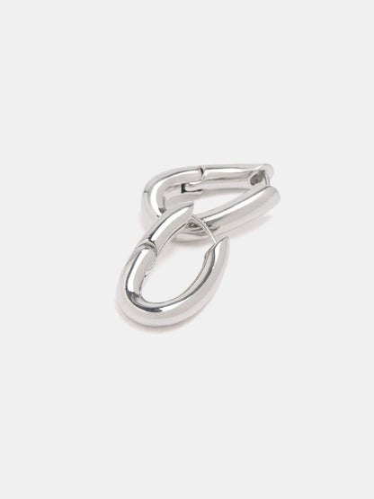 Silver Oval Hoop Earrings