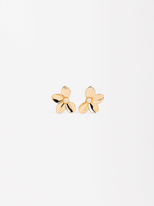 Half-Flower Earrings With Resin