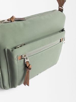 Nylon-Effect Crossbody Bag