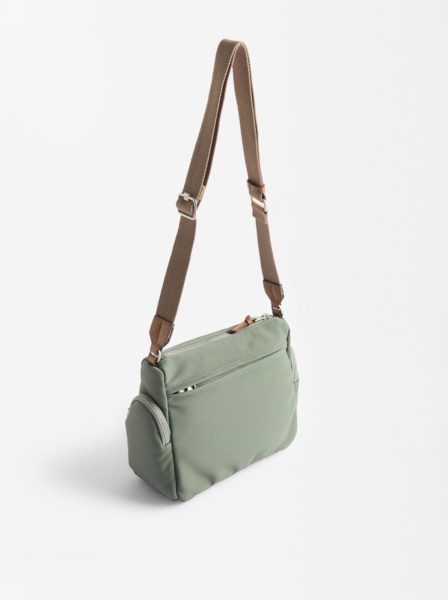 Nylon-Effect Crossbody Bag