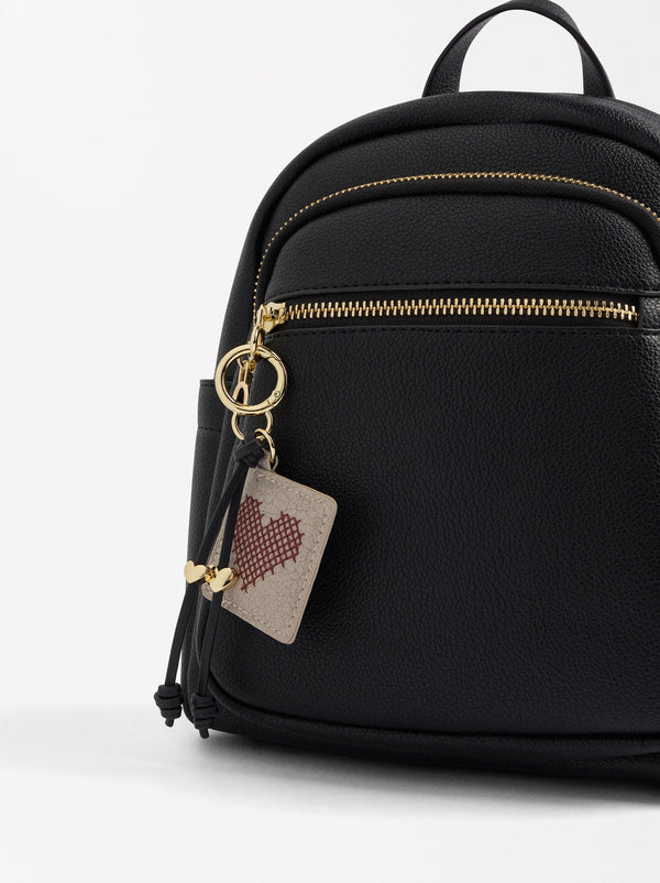 Backpack With Heart Pendant
