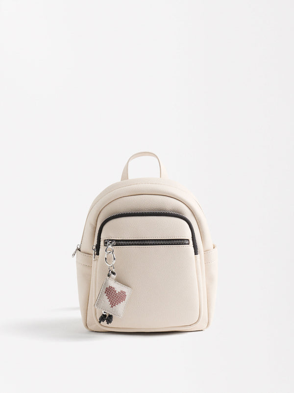 Backpack With Heart Pendant