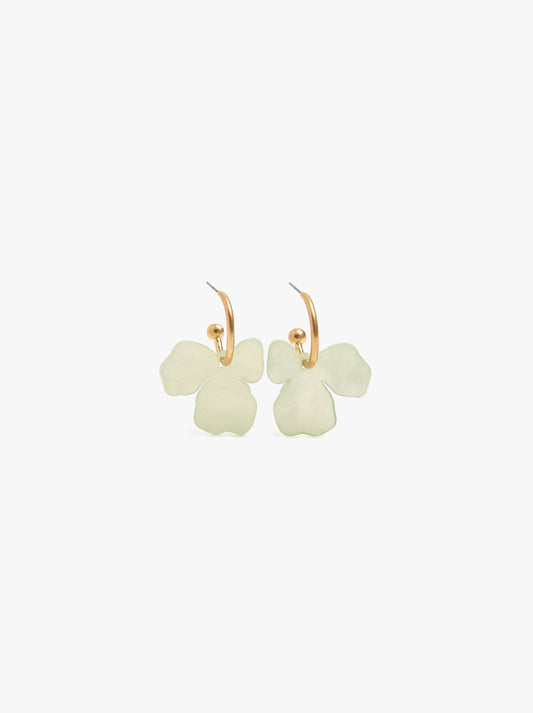 Hoop Earrings With Flower