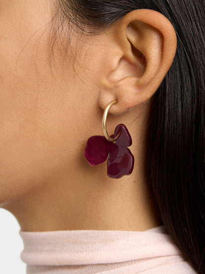 Hoop Earrings With Flower