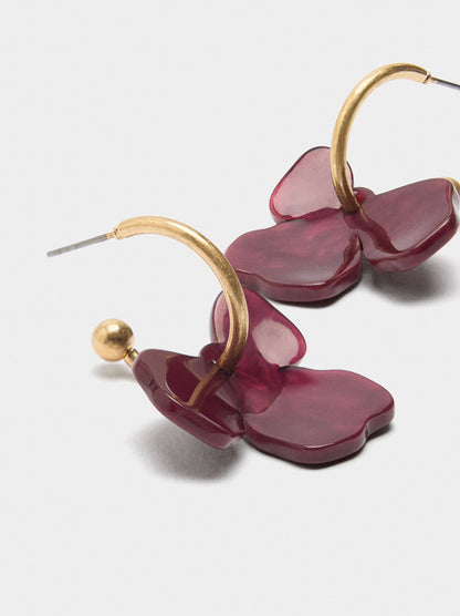 Hoop Earrings With Flower
