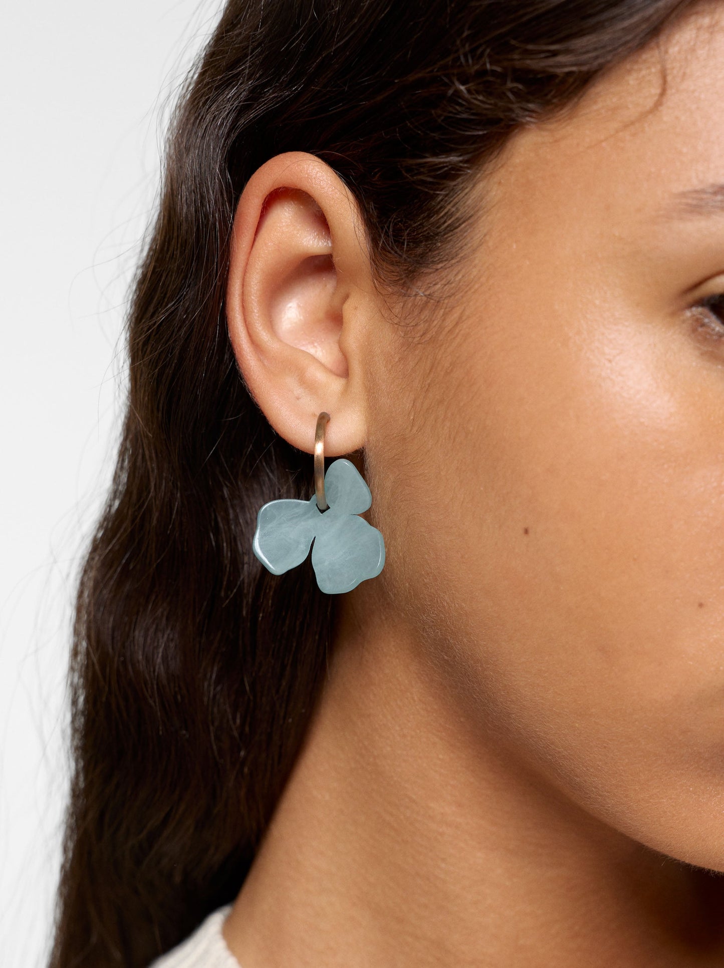 Hoop Earrings With Flower
