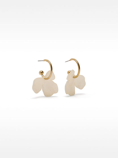 Hoop Earrings With Flower
